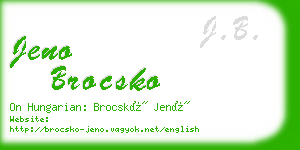 jeno brocsko business card